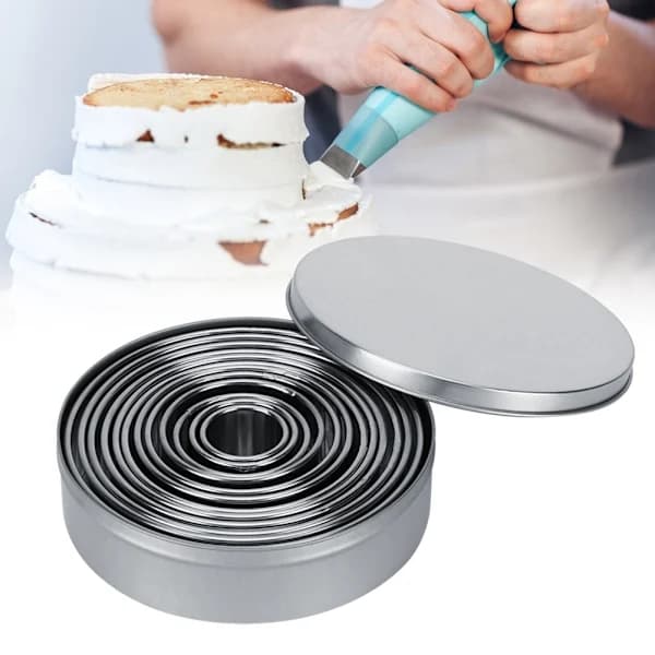 12 stk bærbare runde kakeformer Mousse kakeform Ring i rustfritt stål Bakverkstilbehør 12 stk sett