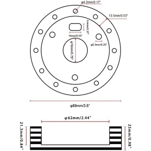 0.5\" Ratnavnavadapterkonverteringsafstandsstykke 6 huller til 3 huller Ratnavadapter Grant Adapter Boss Kit Sort 1\" Sort