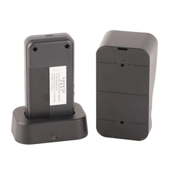 Smart Intercom Dørklokke, Trådløs Intercom Dørklokke, 1500m Lang Rækkevidde, Vandtæt, Hardware Kit, Sort