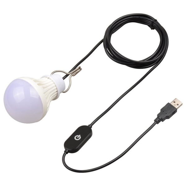 5W 5V USB Camping Lys Bærbar LED Pære Utendørs Lys med Berøring Dimmer 2.5m Ledning Telt Lys Nødlys