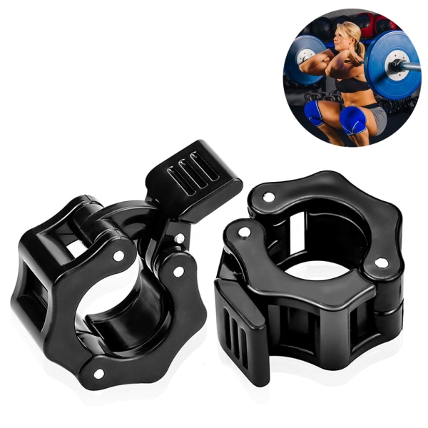 2 st Gym Barbell Clamps Snabbkoppling Barbell Krage Clips för Bodybuilding, Tyngdlyftning, Fitness Träning