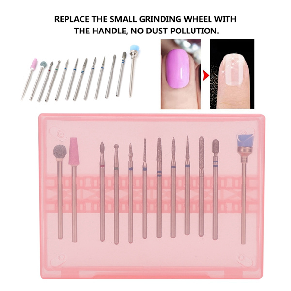 12-pack nagelkonst keramik slipning manikyr borrhuvud poleringsverktyg set (01)