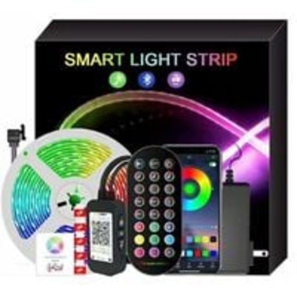 10M LED-bånd, 5050 RGB LED-stripe, flerfarget fleksibel LED-lysbånd med 24-tasters fjernkontroll, brukt til soveromsdekorasjon
