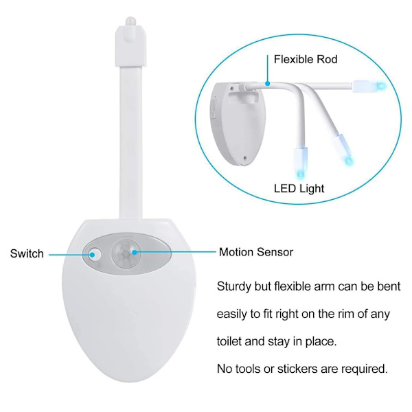 Uppladdningsbar rörelsesensor toalett nattlampa - Rolig & unik födelsedagspresent idé för män, kvinnor & barn - Cool pryl, bästa jul
