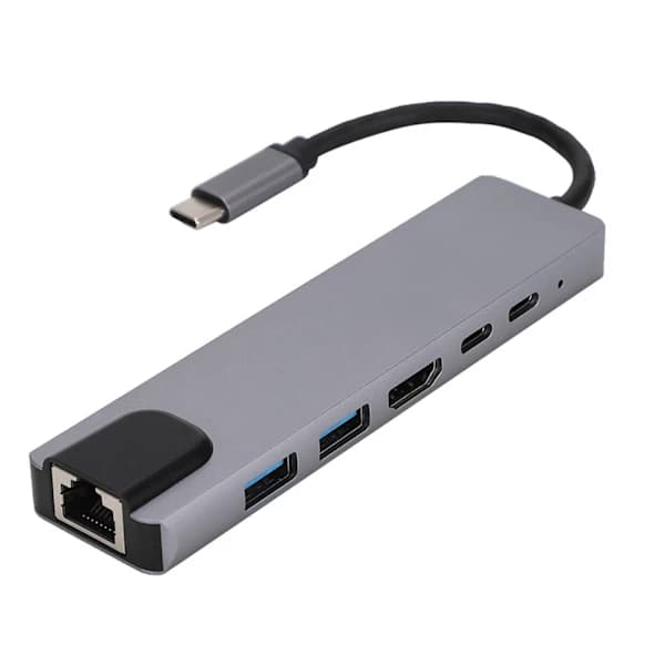 6-i-1 USB-C Dockingstation – Multiport Hub med 4K HDMI til Bærbar og PC