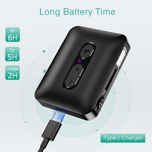 Bluetooth-sender/-mottaker, trådløs Bluetooth-adapter, Bluetooth 5.4 lydadapter musikk-mottaker