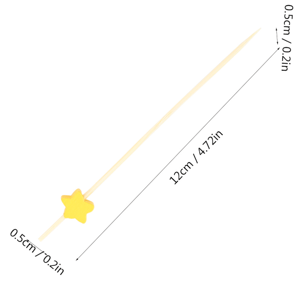 100 kpl 12 cm kertakäyttöisiä bambuhammasköynnöksiä cocktailtikkuja juhlatarvikkeita monivärisillä tähdillä