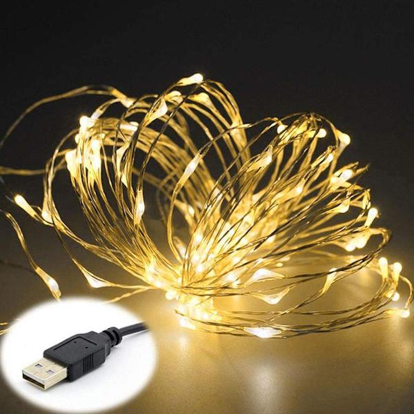 Ljusslinga USB-driven ljusslinga för fester, bröllop, festivaler, sovrumsbordsdekoration