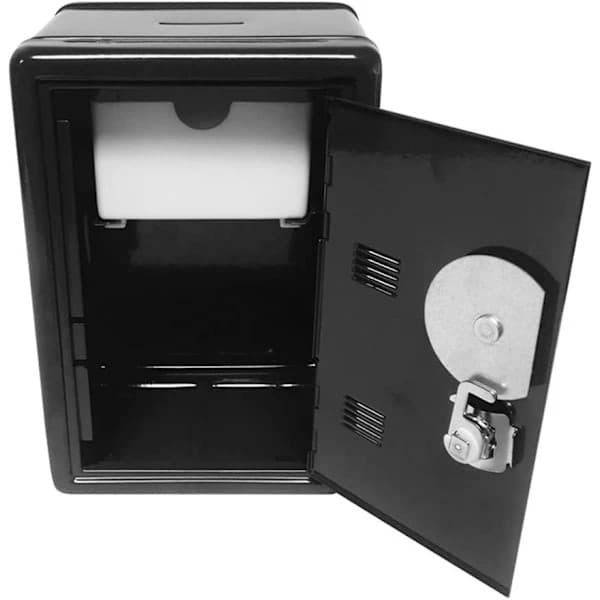 Børnesikker minigrisebøsse med lås pengeboks (sort 12*10*18cm)