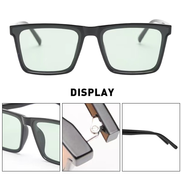 Platta spegel solglasögon modetrend street shooting solglasögon, gjorda av PC och nylon green