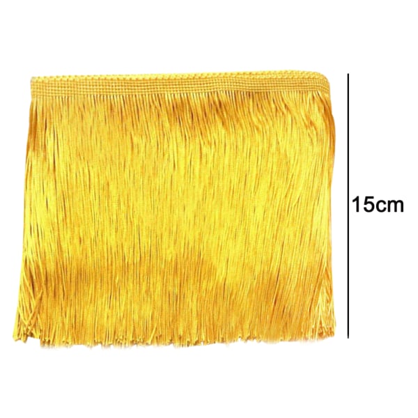 10M elegant spetsfranskant för kläddekoration, svart 10 cm Golden 15cm