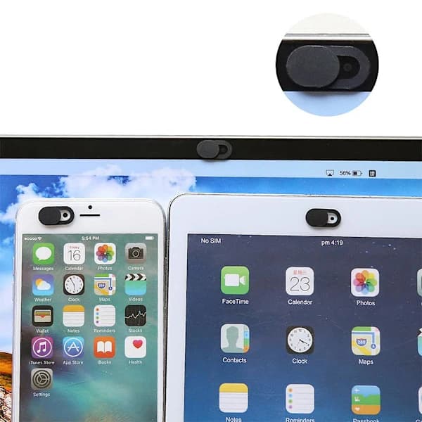5-pak - Webcam Beskyttelse - Mobilkamera - Spionbeskyttelse Sort