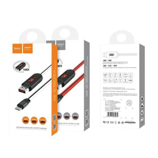 Hoco Lightning iPhone USB -kaapeli LED-näytöllä ja ajastimella