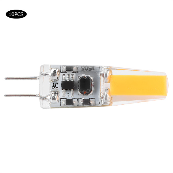 10 stk. Mini G4 LED-lyspære i silikon for husholdning, 1,5 W AC12V for bil, skap, hotellbelysning