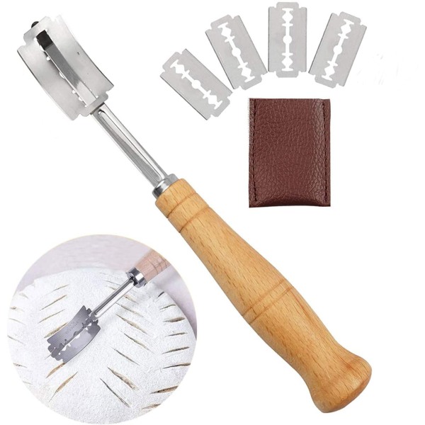 Bread Cutter Slashing Tool Dough Making Razor Wood Handle