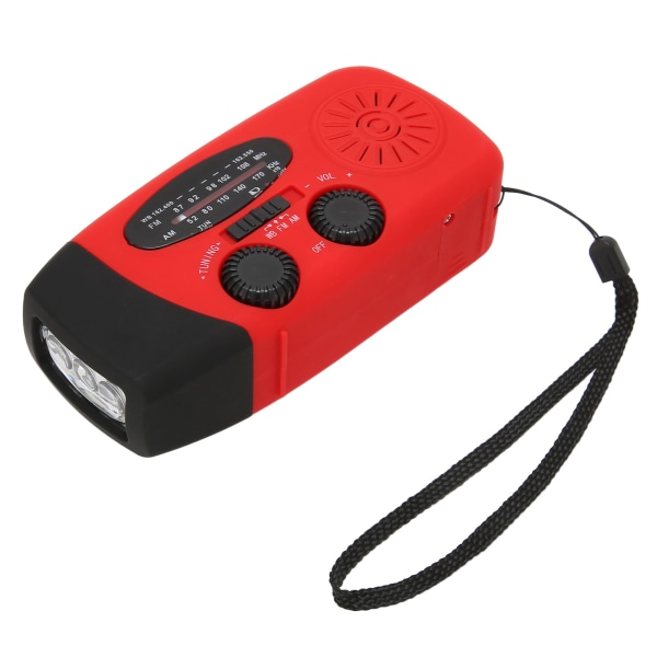 Håndsveivradio AM/FM NOAA 3 lademetoder 1200mAh Powerbank Nødradio med LED-lommelykt for fotturer