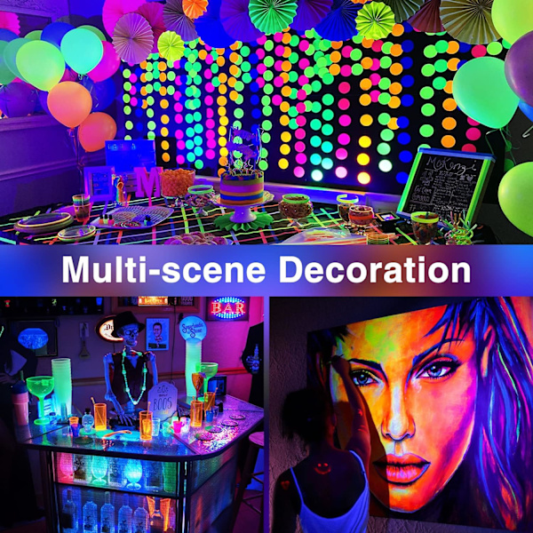 5M UV LED-remsa, svart LED-remsa, 12V 2835 lila LED-remsa, 300 ultravioletta LED-omgivningsbelysning för Halloween, jul, DJ-fest,