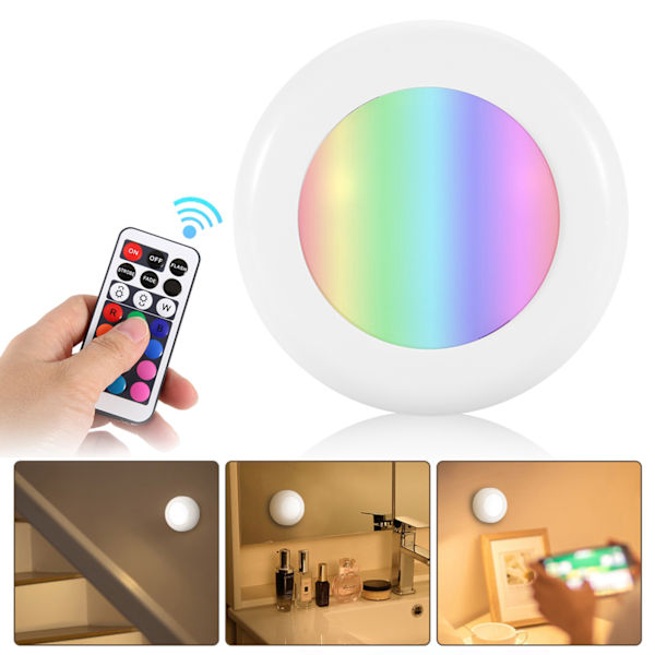 6 st LED-skåpsbelysning med rörelsesensor och fjärrkontroll för hem, korridor, inomhus