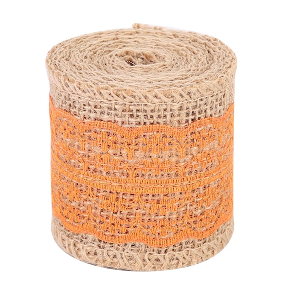 5 Ruller Vakker Lin Lace Rull Lace Bånd Juler DIY Håndverk Tilbehør Orange