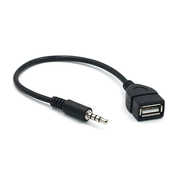 Bil MP3-afspillerkonverter 3,5 mm han AUX til Jack-stik til USB 2.0