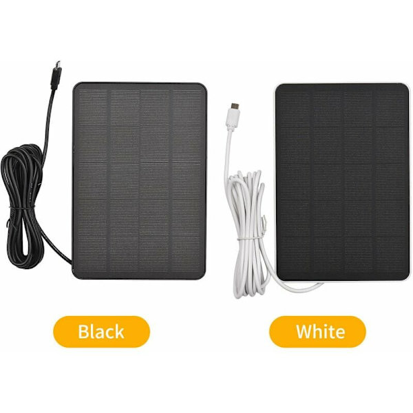4W 5V solcellepanel til sikkerhedskamera solenergi oplader med 10ft kabel DIY vandtæt justerbar udendørs vægmonteret solcellepanel (sort)
