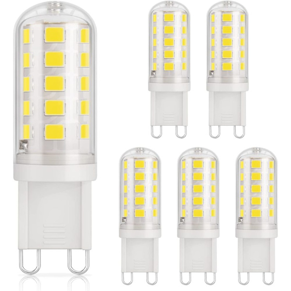 G9 LED-lampa kallvit 6000 K, LED-lampa 3W motsvarar 30W - 40W halogenlampor, G9-lampor, 430 lumen, ingen flimmer, ej dimbar,