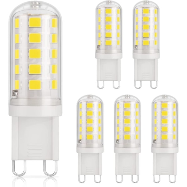 G9 LED-lampa kallvit 6000 K, LED-lampa 3W motsvarar 30W - 40W halogenlampor, G9-lampor, 430 lumen, inget flimmer, ej dimbar,