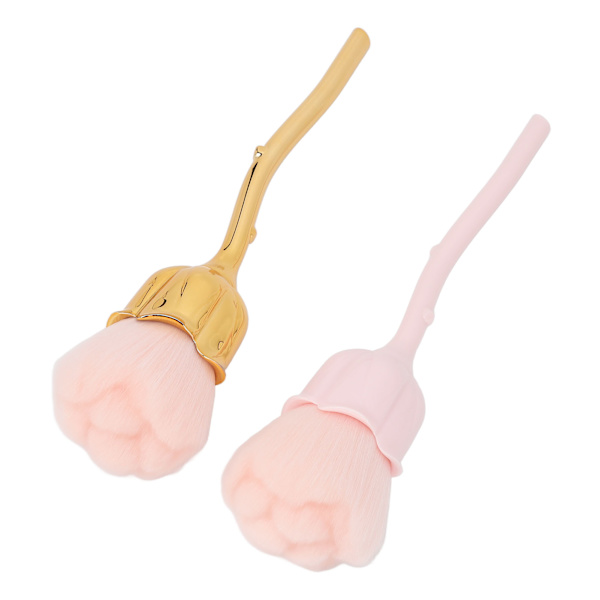 2 st nagelrengöringsborste rosa ros nagelpulver rengöringsborste manikyr dammborttagare sminkborste
