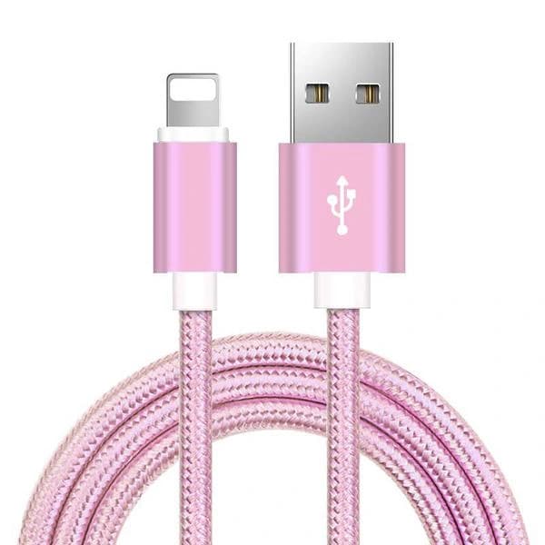 2 stk høykvalitets 2 m iPhone-kabel sølv Sølv