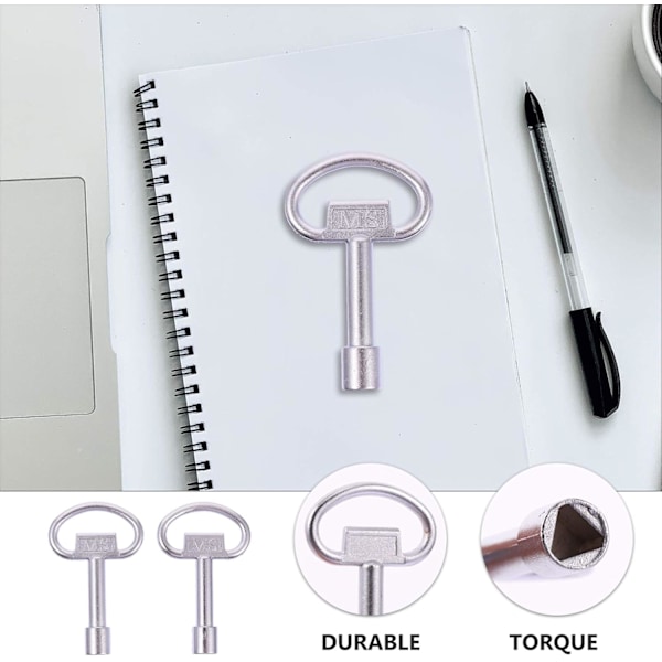 Robust Radiatornyckel, Zinklegeringskonstruktion, Multifunktionell För Gas, Hissar, Verktyg, Icke-blekande Silverfinish, Lätt Att Bära Och Använda - Set Om 2