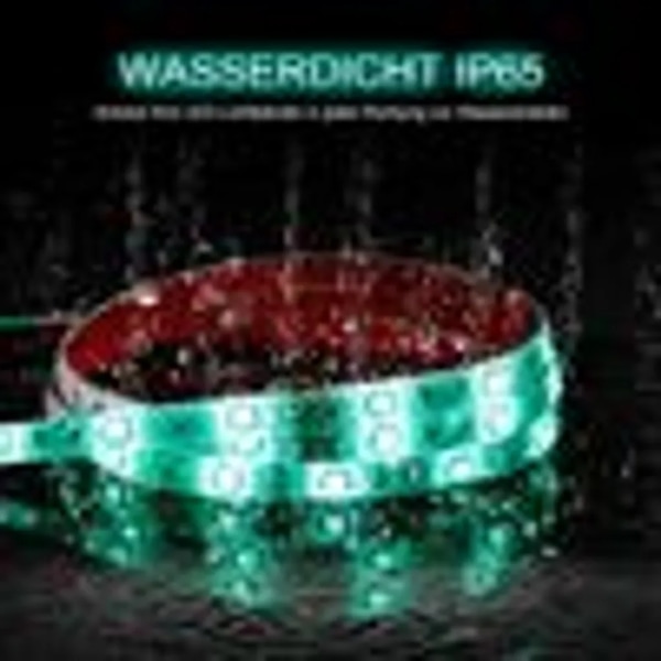 10M IP65 Vanntett Innendørs Utendørs RGB Lysstripe│LED Stripe Lys│Dimbare Lysstriper│Fjernkontroll Stripe Striper│Selvklebende