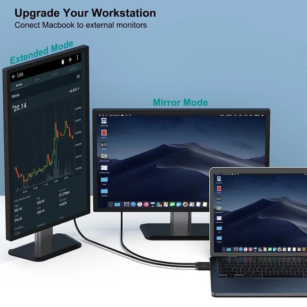 USB-C–HDMI-kaapeli 4K 60Hz – 1,8 metriä Musta