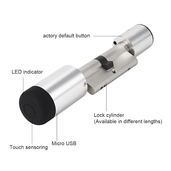 Intelligent USB-driven dörrcylinder med fingeravtryckslås för Bluetooth-funktion