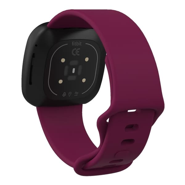 Fitbit Sense 2 / Versa 4 silikonarmband - Vinröd Storlek: L Röd