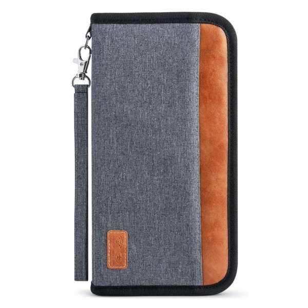 Passport Holder Travel Wallet  For Men, Women (Gray)