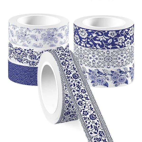 12 rullar sjöjungfru washi-tejp, klippboksmaterial, maskeringstejp