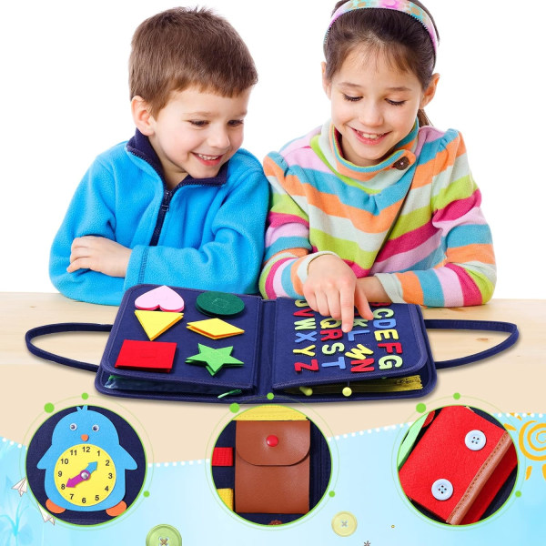 Montessori Toys Busy Board för toddler 3-6 år gammal, sensorisk leksak