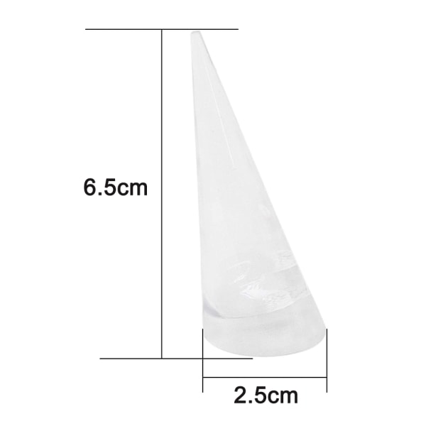 5-pakks kjegleformet akryl solid ringdisplay for smykkeutstillingsstativ (klar og svart og hvit)