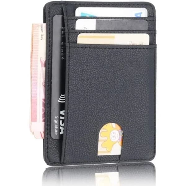 Plånbok - Bedrägeriskydd - Läder - Svart - Elegant - RFID-skydd