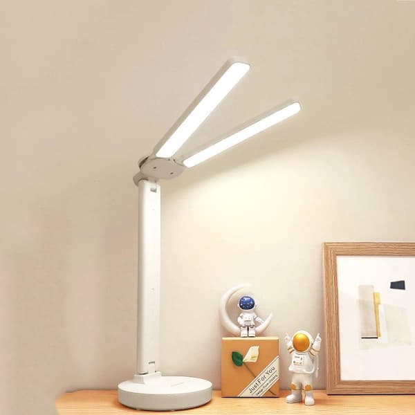 Bordlampe Dimbar Dobbelthodet Bordlampe Hvit