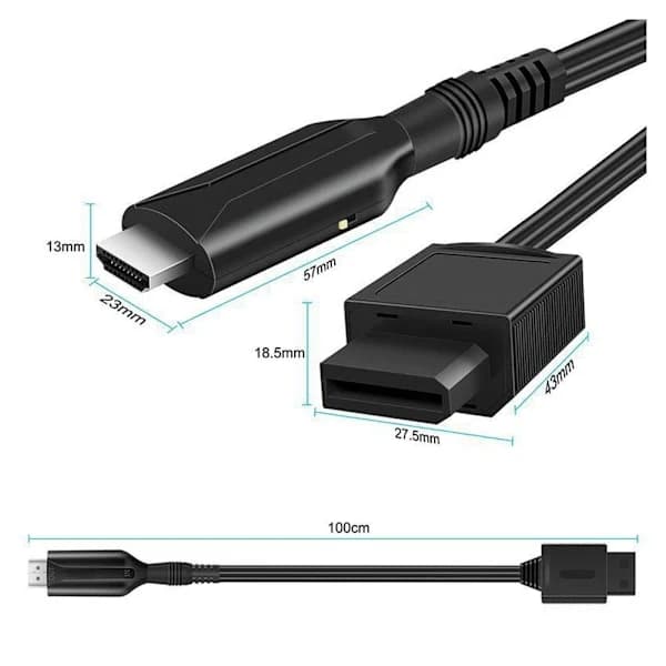 til HDMI-konverterkabel, 2 HDMI-adapter til Full HD-spildisplay