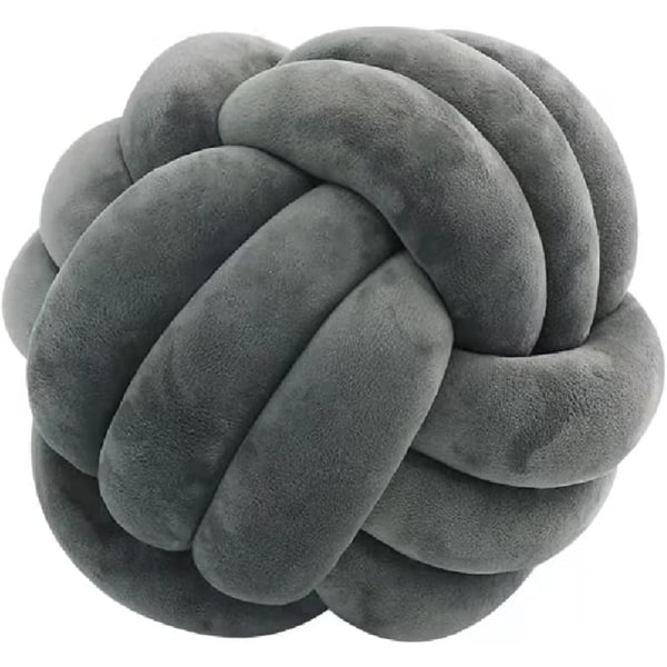 Knot Ball Pillow For Bedroom Sofa Car Office Travel(Grey)