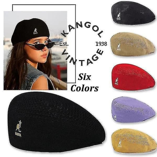 2026 Ny Kangol Basker Mesh Topphatt Brittisk Retro Hatt-TOP khaki