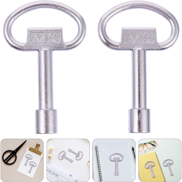 Robust Radiatornyckel, Zinklegeringskonstruktion, Multifunktionell För Gas, Hissar, Verktyg, Icke-blekande Silverfinish, Lätt Att Bära Och Använda - Set Om 2