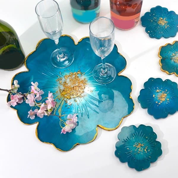 Sakura Te Bakke Coaster DIY Form til Epoxyharpiks M N1