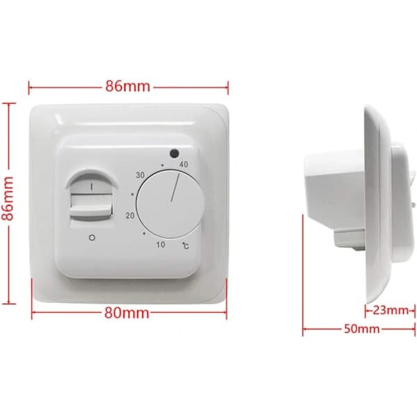 Manuel gulvvarmetermostat med AC 220V 16A probe, mekanisk gulvvarmetermostatcontroller