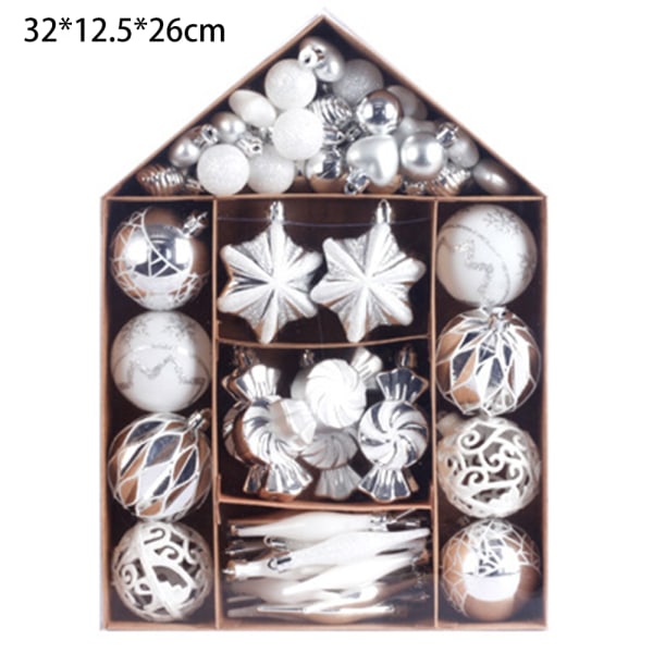 73Pcs Christmas Ball Ornaments Set For Tree Decoration And Gifts Blue