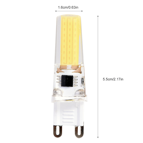 5 kpl G9 COB2508 -polttimoa AC 220V LED himmennettävä lamppu kirkas valaistus (kylmä valkoinen)