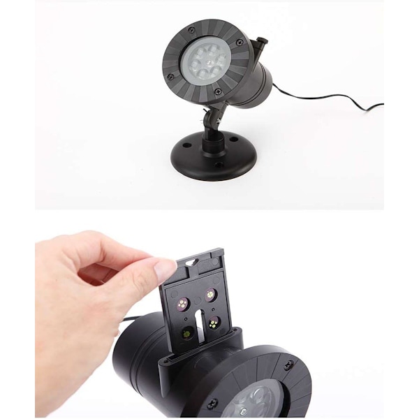 Dekorativa julmotiv, roterbar lampa med roterbara mönster för att skapa festlig atmosfär inomhus och utomhus