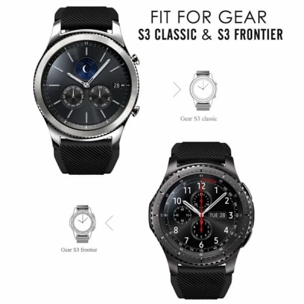 Velegnet til Samsung Gear S3 Frontier silikonerem - sort